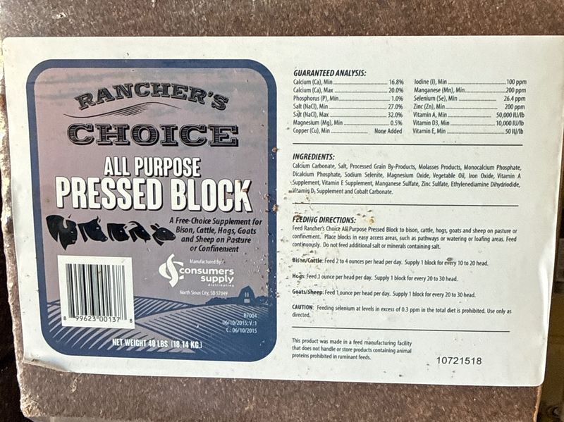 B7004-RANCHERS CHOICE ALL PURPOSED PRESSED BLOCK (NO COPPER)