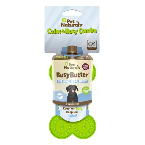 PET NATURALS BUSY BUTTER COMBO PACK LICK MAT &amp; CALMING PB 1.5oz