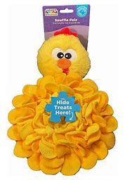 Outward Hound Snuffle Palz Chicken Plush Snuffle Mat Dog Treat Puzzle, Yellow