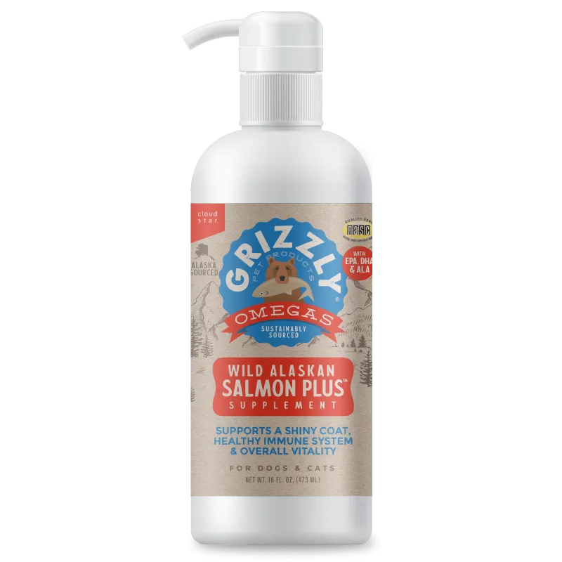GRIZZLY DOG &amp; CAT SALMON OIL OMEGA PLUS 4OZ