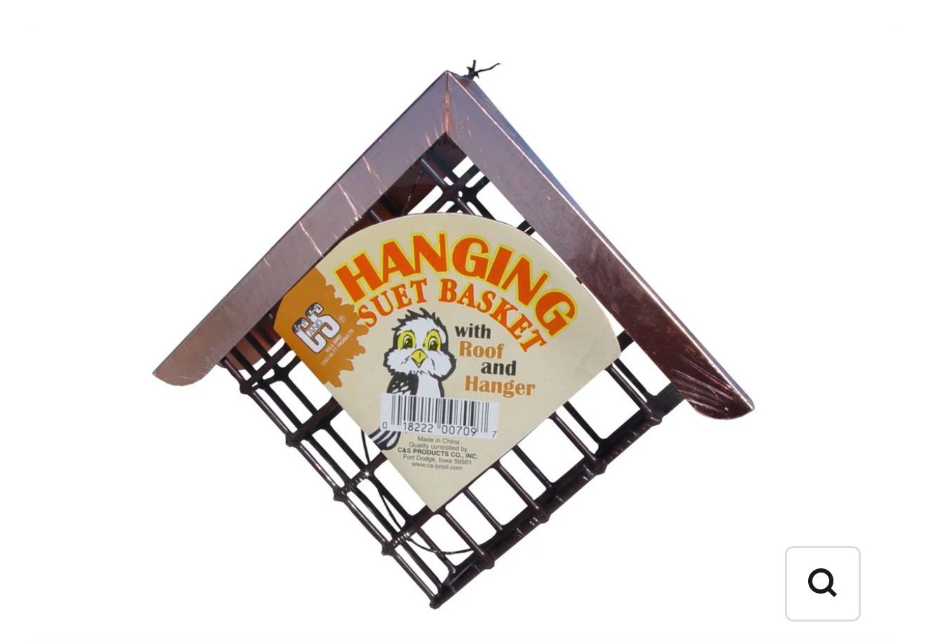 Hanging Suet Basket with Roof