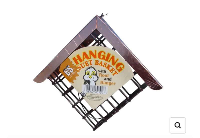 Hanging Suet Basket with Roof