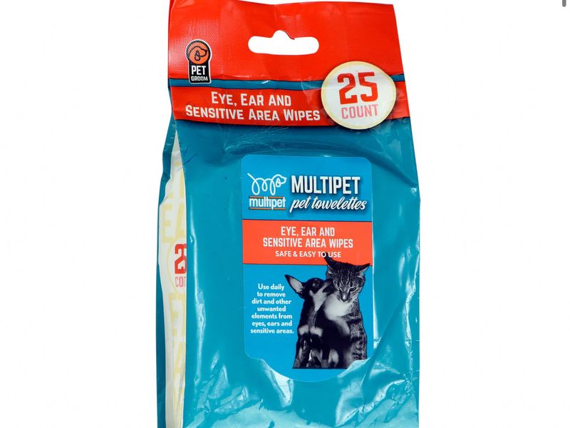 Multipet Sensitive Area Soft Pet Wipes 25Ct