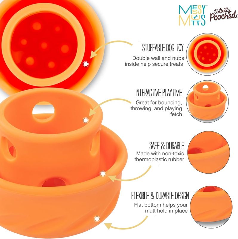 Totally Pooched Puzzle 'n Play Mushroom, Small, 3" x 2.5", Orange