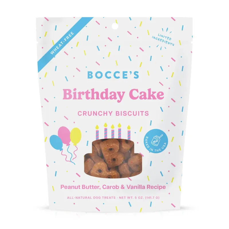 Bocce's Bakery Birthday Cake Biscuit Dog Treat 5oz