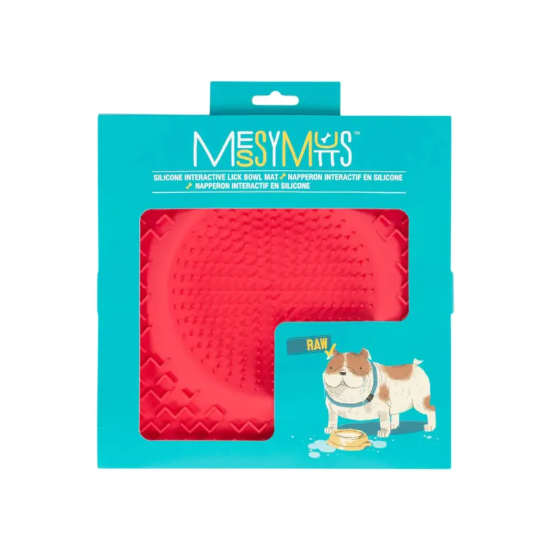 Messy Mutts Therapeutic Lickin' Dog Bowl - Watermelon - 10" Silicone Slow Feeder Mat for Anxiety &amp; Boredom