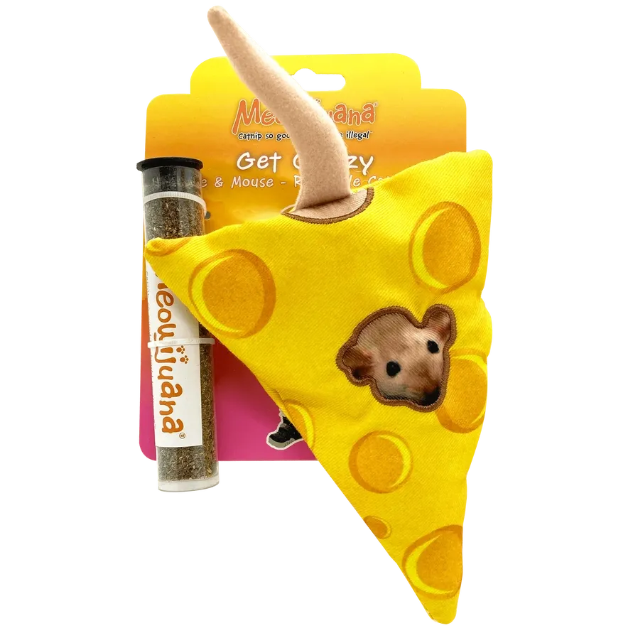 Meowijuana Get Cheezy Cheese &amp; Mouse Cat Toy