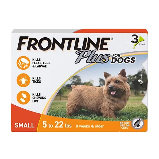 FRONTLINE PLUS FLEA &amp; TICK 5 SMALL 5-22# 3 DOSES