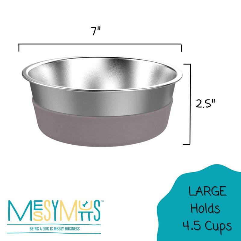 Messy Mutts Heavy Stainless Bowl w/Removable Silicone Base Large