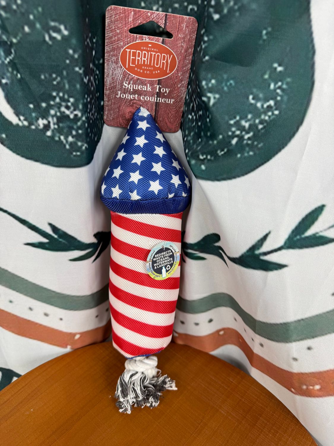 TERRITORY RED, WHITE &amp; BOOM FIREWORK DOG TOY