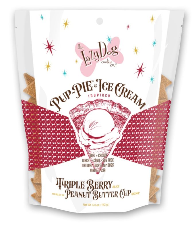 Lazy Dog Pup-PIE &amp; Ice Cream Slices Triple Berry w/ Peanut Butter Dog Treat