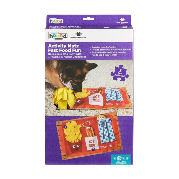 NO Activity Matz Fast Food Fun Game Dog Puzzle Mat