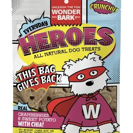  WONDER BARK ™ – EVERYDAY HEROES – DOG TREATS – CRANBERRIES &amp; SWEET POTATO WITH CHIA 