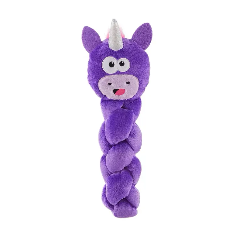 NO Twistiez Unicorn TNT Interactive Plush Dog Toy Purple Large