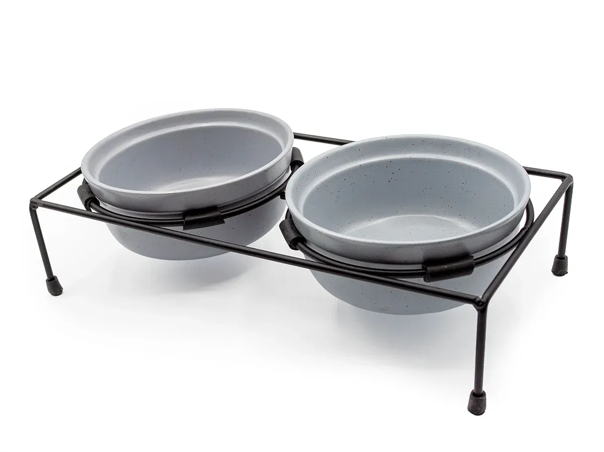 ThoozyPet Stoneware Pet Double Diner Slate 24 oz