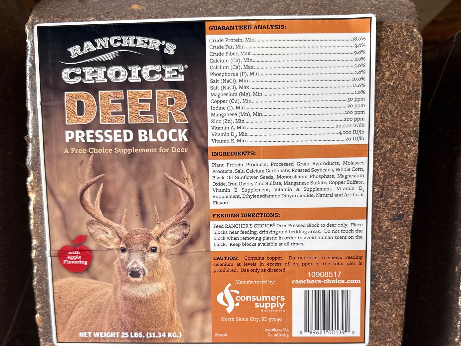B7006-RANCHERS CHOICE DEER PRESSED BLOCK