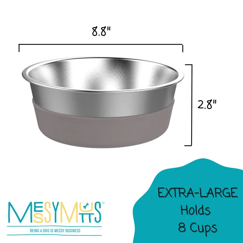 Messy Mutts Heavy Stainless Bowl w/Removable Silicone Base XL