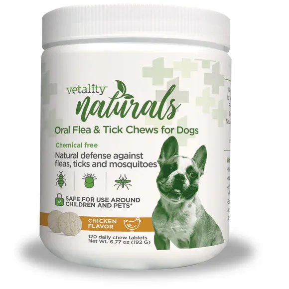 VETALITY NATURALS ORAL FLEA &amp; TICK CHEWS DOGS 120CT