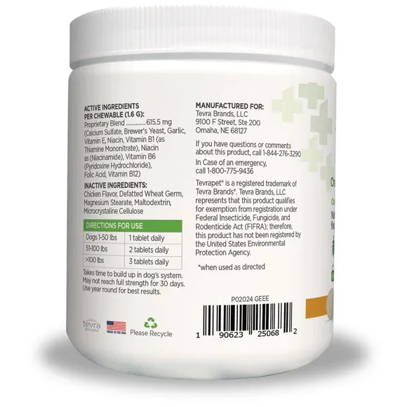 VETALITY NATURALS ORAL FLEA &amp; TICK CHEWS DOGS 120CT