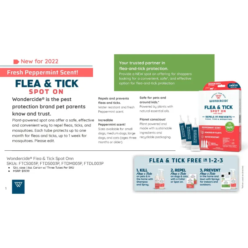 Wondercide Flea &amp; Tick Spot On Large Dog