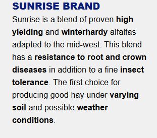 Sunrise Brand Alfalfa (3-Cut Blend) 50# Bag