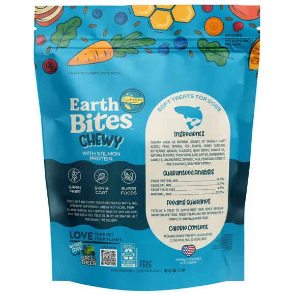 Earthborn Dog Earthbites Chewy Grain Free Salmon Sticks 7oz