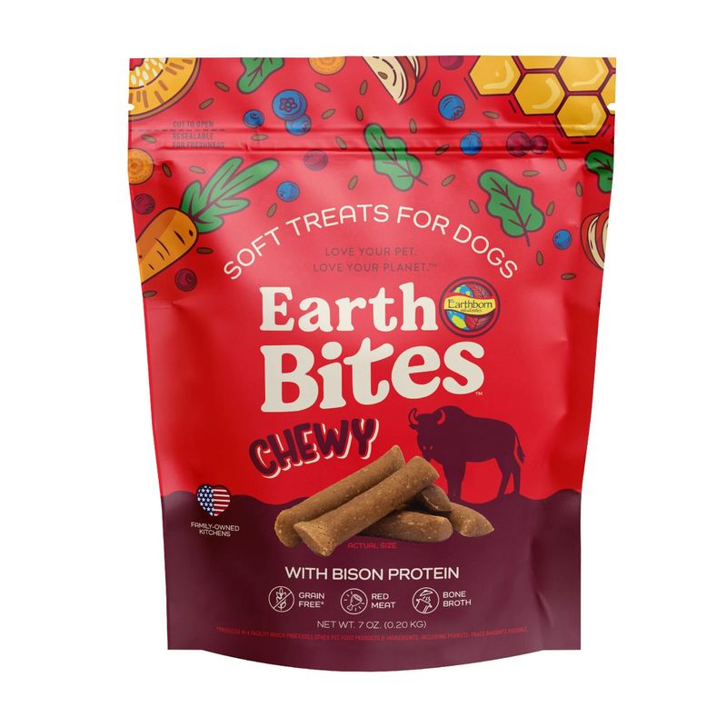 Earthborn Dog Earthbites Chewy Grain Free Bison Sticks 7oz