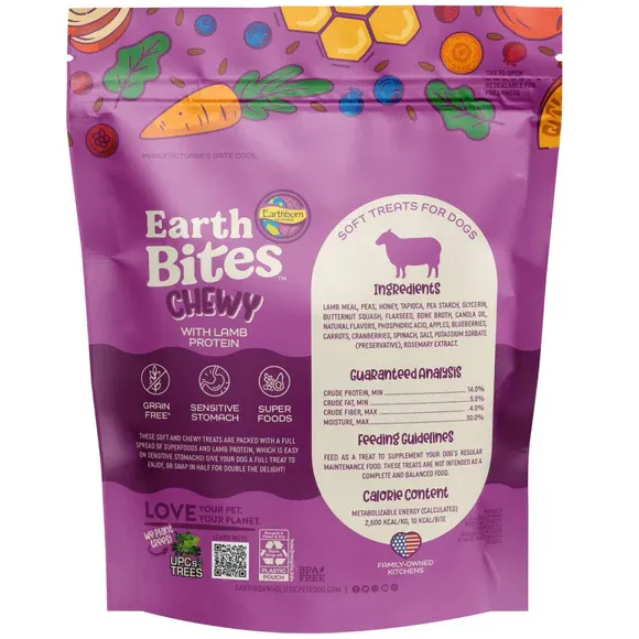 Earthborn Dog Earthbites Chewy Grain Free Lamb Sticks 7oz