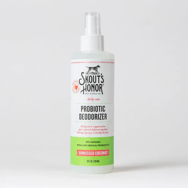 SKOUT'S HONOR DOG &amp; CAT PROBIOTIC DEODORIZER SUNKISSED COCONUT 8OZ