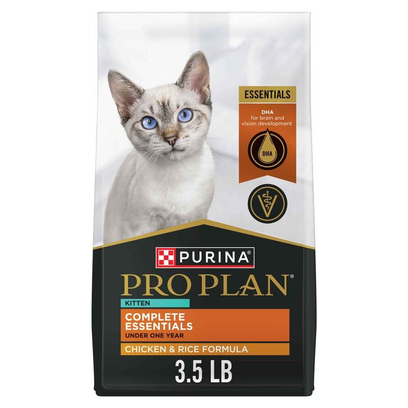 3.5# Purina Pro Plan Kitten Complete Essentials Dry Cat Food, Chicken and Rice Formula
