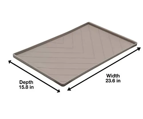 Messy Mutts Silicone Mat w Metal Rods Large Grey