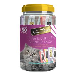 Fussie Cat Puree Tuna &amp; Chicken Variety Pack 50ct 5 Flavors