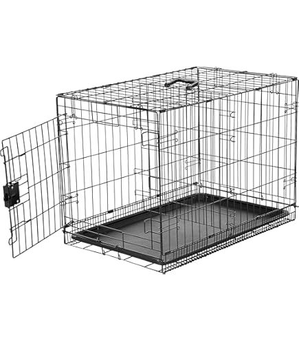 PetCrest Dog Crate Single Black 30x19" Medium
