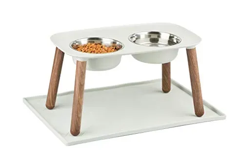 Messy Mutts Silicone Bowl Mat Grey 16in x 12in