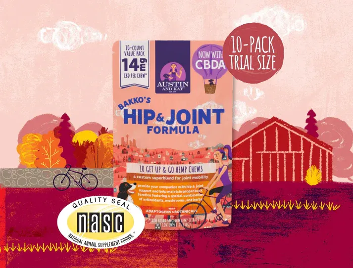 Austin &amp; Kat Dog Hip &amp; Joint Chew 14mg 10pk