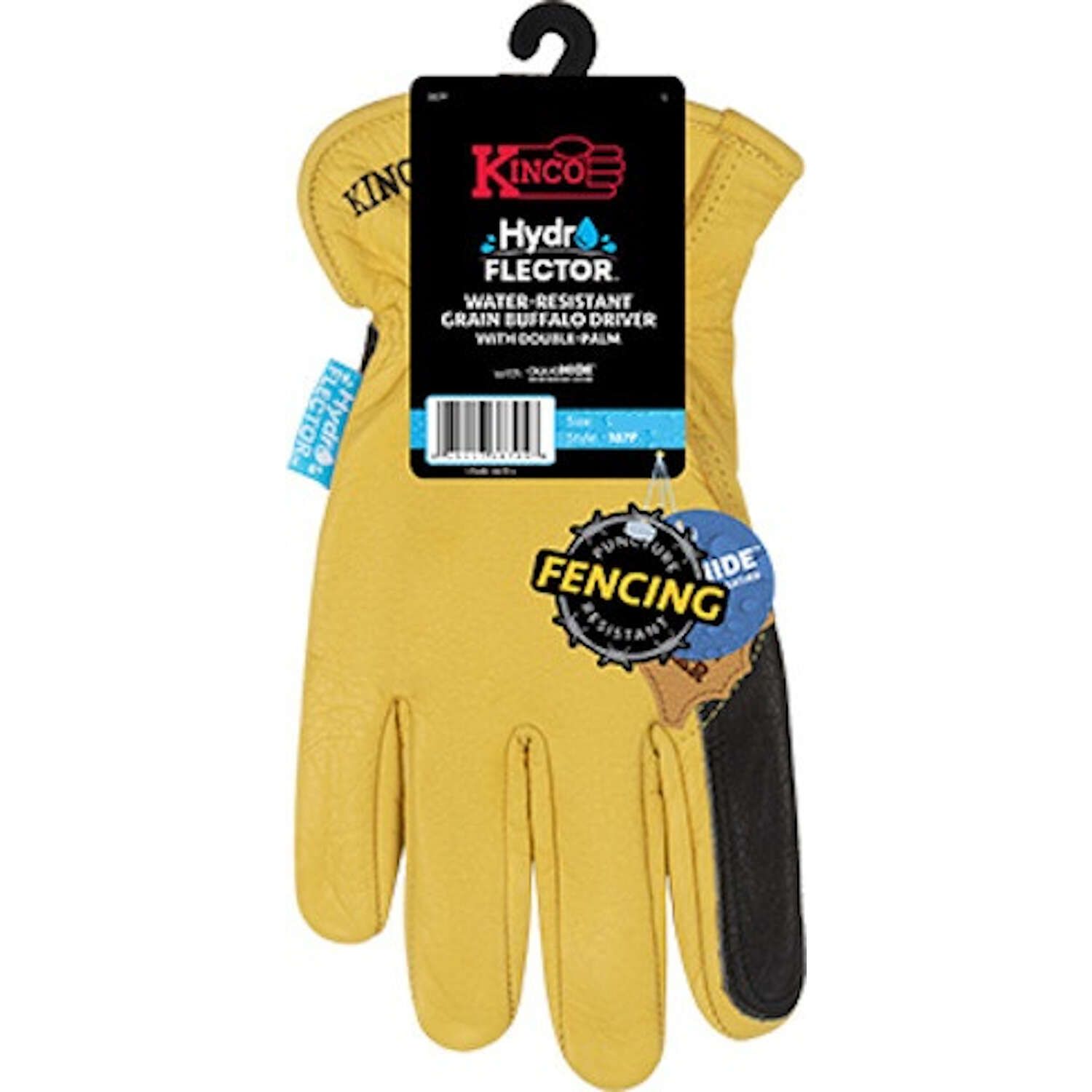 387P-Medium Hydroflector Water-Resistant Grain Buffalo Driver w Double Plam