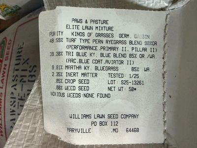 50# PAWS &amp; PASTURE (HILDEBRAND) Blue Grass &amp; Rye Mix