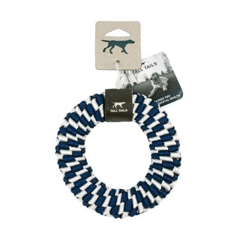Tall Tails Navy Braided Ring Toy