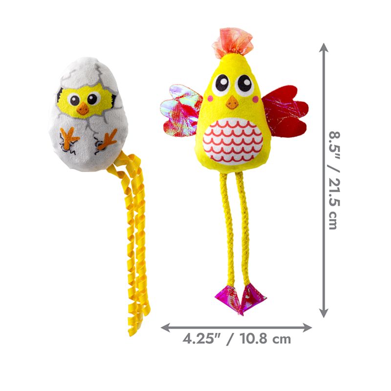 KONG Scrattles Chiken &amp; Egg 2pk Cat Toy