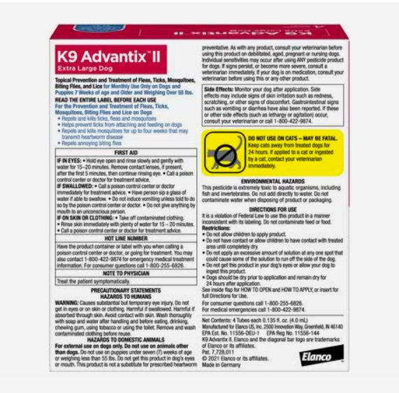 K9 ADVANTIAGE II DOG XTRA LARGE 55+LBS 4PK