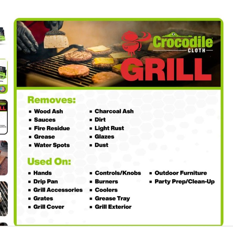 Crocodile Cloth Plant Based Grill 80ct