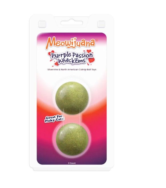 Meowijuana Purrple Passion Compressed Catnip Ball Refills 2pk