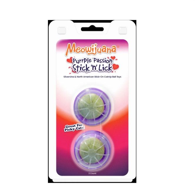 Meowijuana Purple Passion Stick 'n' Lick Compressed Catnip 2pk