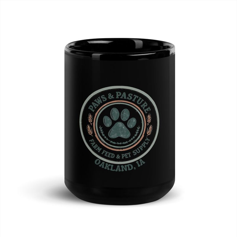 Paws & Pasture Black Glossy Mug Paws & Pasture Black Glossy Mug