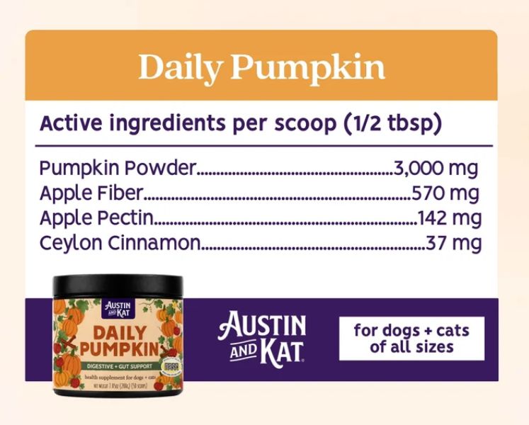 Austin &amp; Kat Dog Daily Pumpkin Fiber Powder 200g