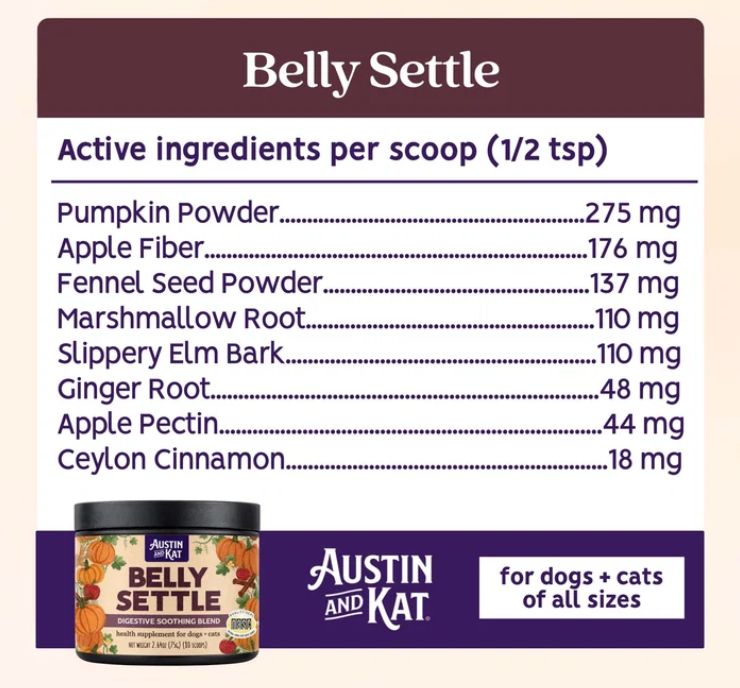 Austin &amp; Kat Dog Belly Settle Powder 75g