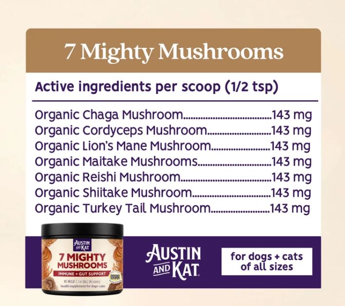 Austin &amp; Kat Dog 7 Mighty Mushroom Powder 60g