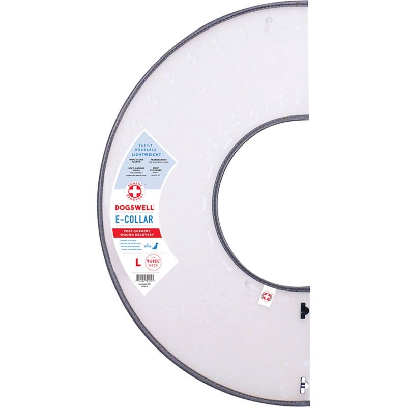 DOGSWELL DOG &amp; CAT REMEDY + RECOVERY E COLLAR RIGID LARGE - CLEAR