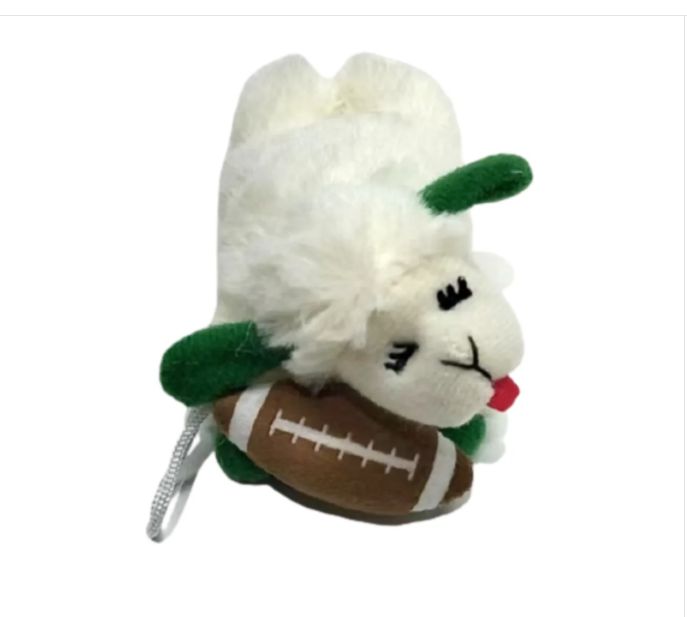 Multipet Tailgate Lamb Chop w/ Football Cat Toy 4"