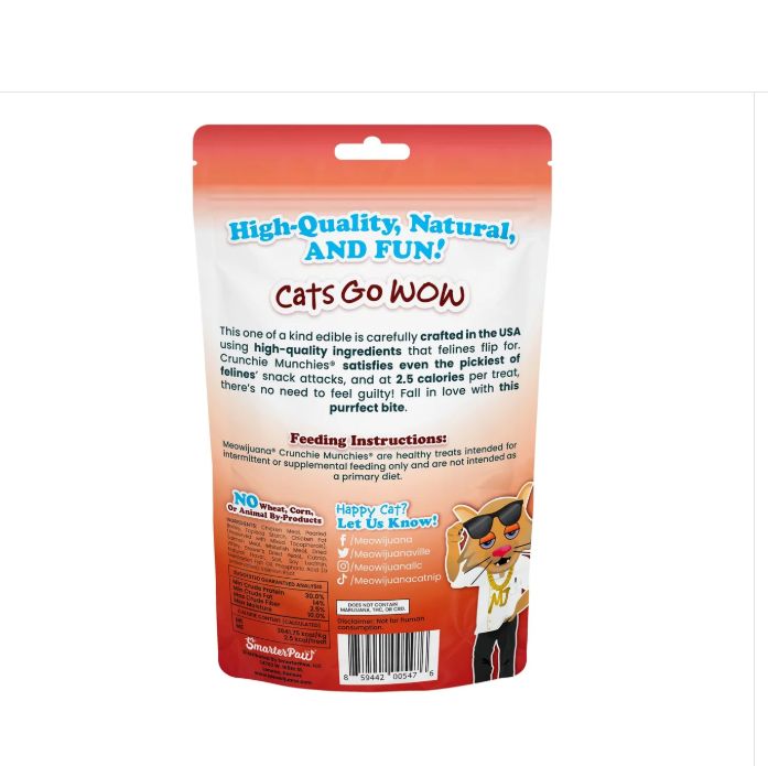 Meowijuana Crunchie Munchies Salmon Cat Treat 3oz